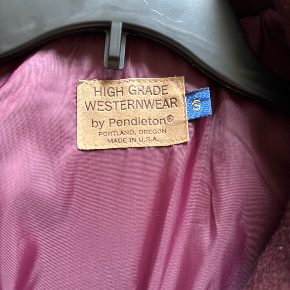 Vintage Pendleton Burgundy Lined Westernwear Jack… - image 2